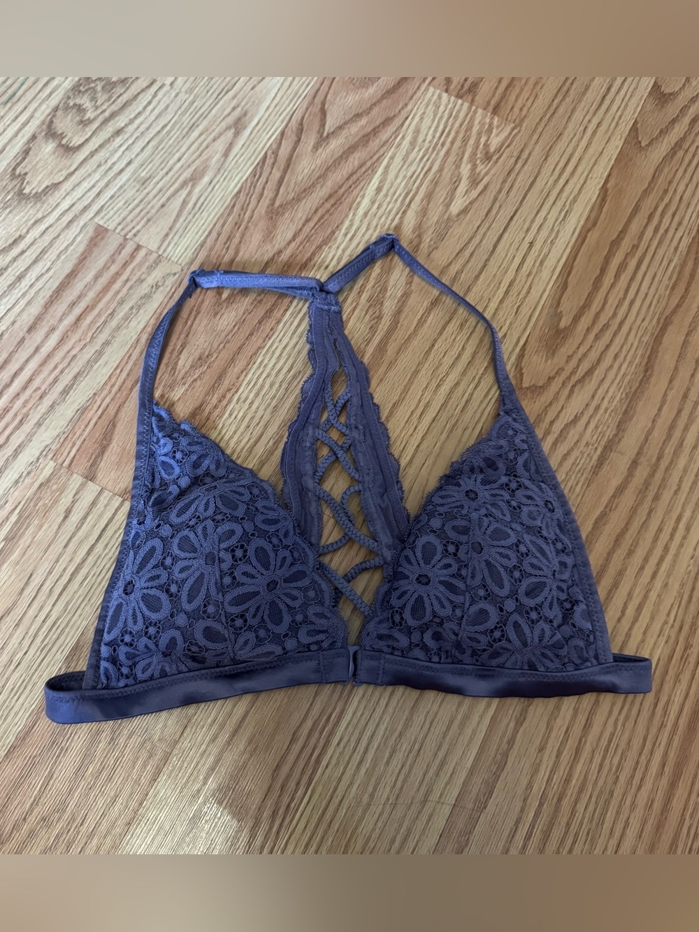 Victoria's Secret Floral Lace Strappy Bralette - Purple